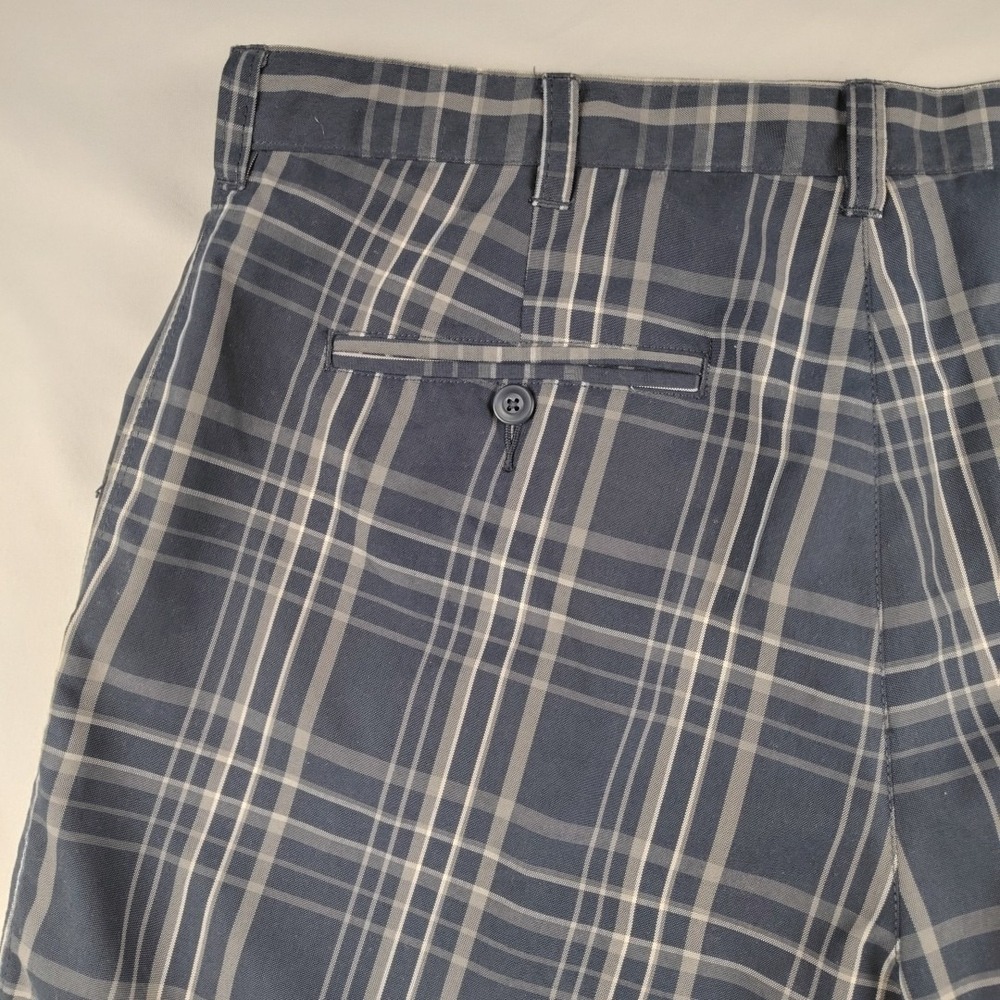PGA TOUR Golf Shorts Men's 36 Blue Plaid Performance Flat Front Casual Travel - Picture 15 of 16